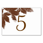 Bruin Herfst Blad Stempel Tafelnummers (Achterkant)