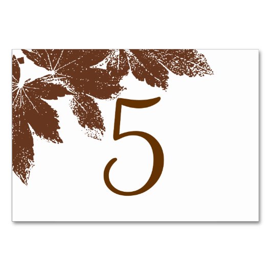 Bruin Herfst Blad Stempel Tafelnummers (Voorkant)