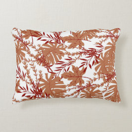 Bruin herfst bloemblaadjes patroon accent kussen
