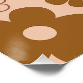 Bruin Herfst Retro Y2K Hippie Bloem Glanzend Poste Perfect Poster (Hoek)