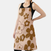 Bruin Herfst Retro Y2K Hippie Bloempatroon Schort (Insitu)