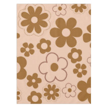 Bruin Herfst Retro Y2K Hippie Bloempatroon