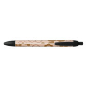 Bruin Herfst Retro Y2K Hippie Bloempatroon Zwarte Inkt Pen (Achterkant)