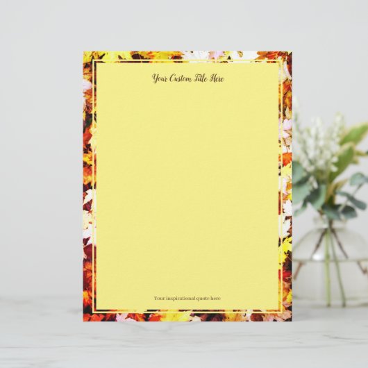 Bruin herfst verlaat foto's trouwpapier (Staand voorkant)