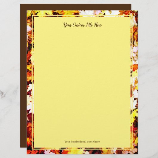 Bruin herfst verlaat foto's trouwpapier (Voorkant / Achterkant)