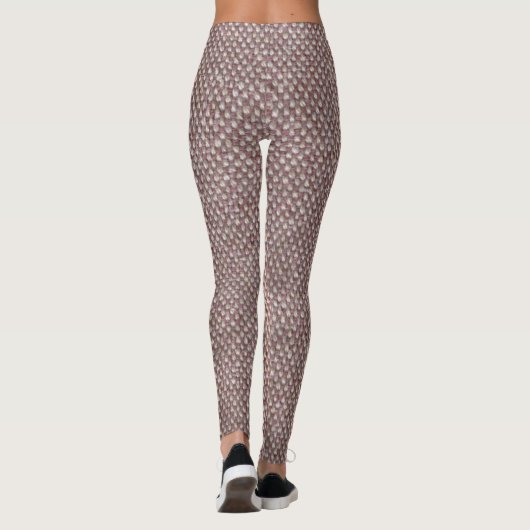 Bruin herringbone Pattern Leggings (Achterkant)
