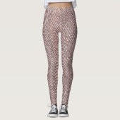 Bruin herringbone Pattern Leggings (Voorkant)