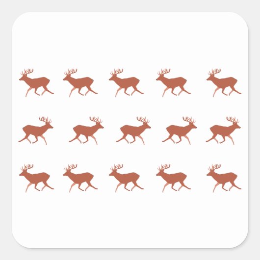 Bruin herten Wandel Festiviteitspatroon   Vierkante Sticker (Voorkant)