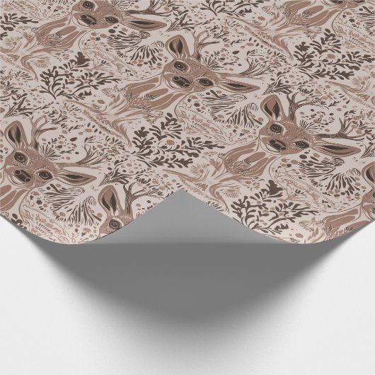 Bruin hertenpatroon cadeaupapier (Hoek)