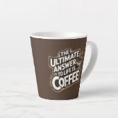 Bruin Het ultieme antwoord is koffie latte Mok (Rechterhoek)