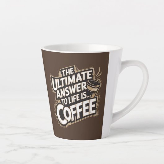 Bruin Het ultieme antwoord is koffie latte Mok (Rechts)