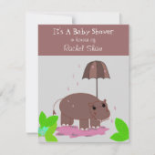 Bruin Hippopotamus Baby shower Kaart (Voorkant)