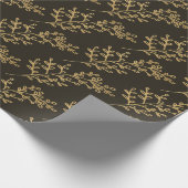 Bruin Holly Berry takje gebladerte patroon Cadeaupapier (Hoek)