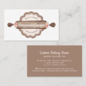 Bruin Homemade Recipes Bakery Rolling Pin Visitekaartje (Voorkant / Achterkant)