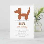 Bruin Hond Ballon Dier Verjaardagsfeest Kaart (Staand voorkant)