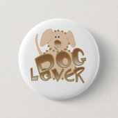 Bruin Hondenliefhebber Ronde Button 5,7 Cm (Voorkant)