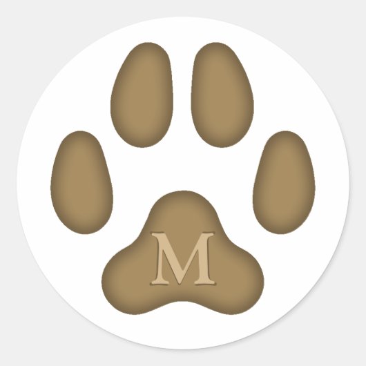 Bruin-hondepots afdrukken - Gepersonaliseerd inter Ronde Sticker (Voorkant)