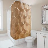 Bruin honingraatpaneel douchegordijn (In situ)