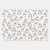 Bruin, hot-koffie, naadloos patroon inpakpapier vel (Voorkant 3)