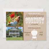 Bruin Housewarming Cookout Uitnodiging (Voorkant)