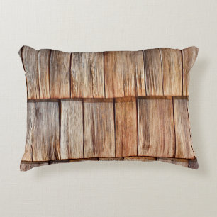 Bruin hout accent kussen