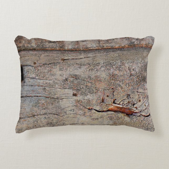 Bruin hout accent kussen (Voorkant)