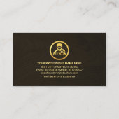 Bruin Hout Chauffeur Gouden Lijnen Visitekaartje (Achterkant)