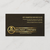 Bruin Hout Chauffeur Gouden Lijnen Visitekaartje (Voorkant)