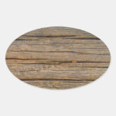 bruin hout dicht ovale sticker (Voorkant)