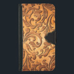 Bruin hout Elegant Carved Floral Design<br><div class="desc">Koel afbeelding van bruin hout gebogen elegante bloemdraden met optioneel zwart accent.</div>