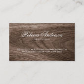 Bruin hout elegante vrouwelijke professional visitekaartje (Achterkant)