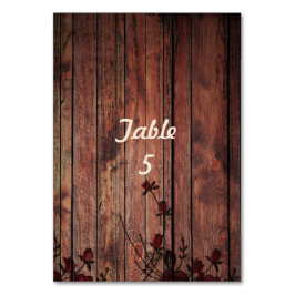 Bruin Hout en Rood Faux Kant Bruiloft Kaart