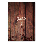 Bruin Hout en Rood Faux Kant Bruiloft Kaart (Achterkant)