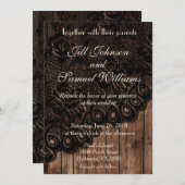 Bruin hout en uitnodiging tot het indienen van wed (Voorkant / Achterkant)