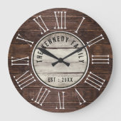Bruin Hout Familienaam Boerderij Romeins cijfer Grote Klok (Voorkant)