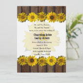 Bruin hout - Geel zonnebloem Foto Weddenschap Uitn Kaart (Staand voorkant)