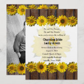 Bruin hout - Geel zonnebloem Foto Weddenschap Uitn Kaart (Voorkant / Achterkant)