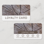 Bruin hout, gekrukt klantenkaartje (Voorkant / Achterkant)