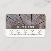 Bruin hout, gekrukt klantenkaartje (Achterkant)