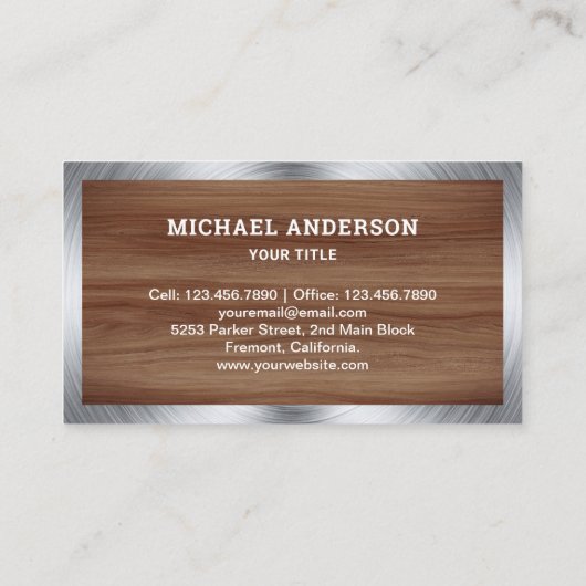 Bruin Hout Grain Bouw Hauling Dump Truck Visitekaartje (Achterkant)