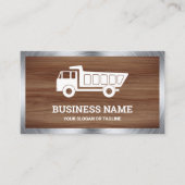 Bruin Hout Grain Bouw Hauling Dump Truck Visitekaartje (Voorkant)