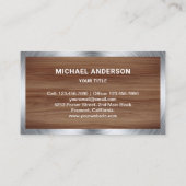 Bruin Hout Grain Steel Hand Saw Handyman Carpenter Visitekaartje (Achterkant)