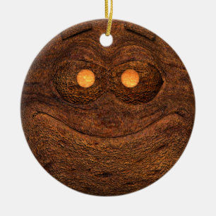 Bruin hout keramisch ornament