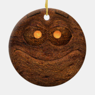 Bruin hout keramisch ornament