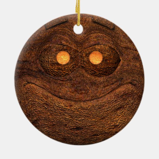 Bruin hout keramisch ornament (Achterkant)