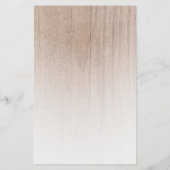 Bruin hout Kijk Monogram Elegant Sjabloon Briefpapier (Achterkant)