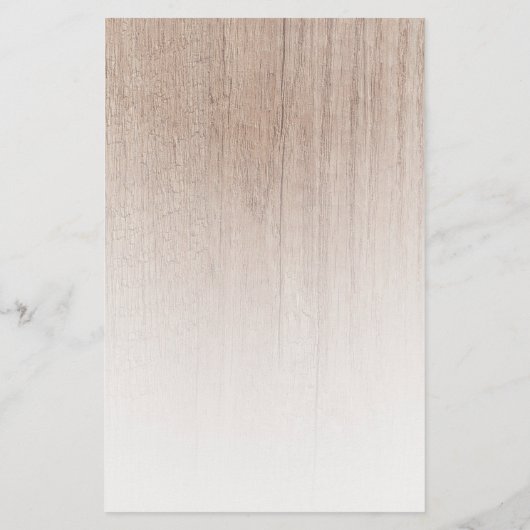 Bruin hout Kijk Monogram Elegant Sjabloon Briefpapier (Achterkant)