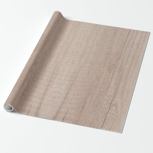 Bruin hout look klassiek rustiek nostalgisch elega cadeaupapier (Uitgerold)