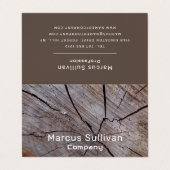 Bruin hout met dubbele loyaliteit visitekaartje (Buitenkant ongevouwen)