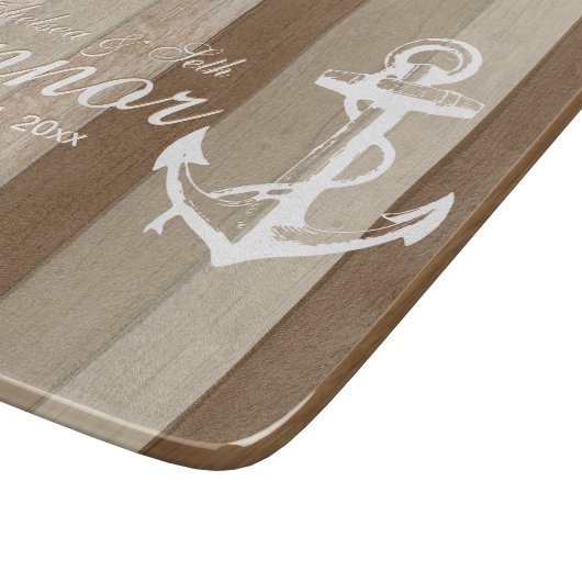 Bruin hout Nautische strips en snijvlak voor anker Snijplank (Hoek)